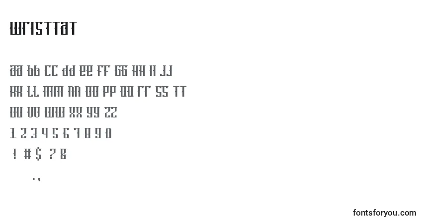 Fuente WristTat - alfabeto, números, caracteres especiales