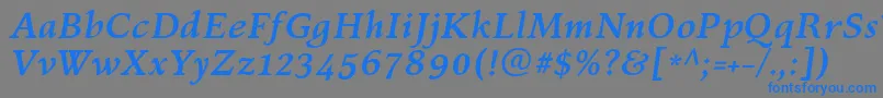 KelvinchBolditalic Font – Blue Fonts on Gray Background