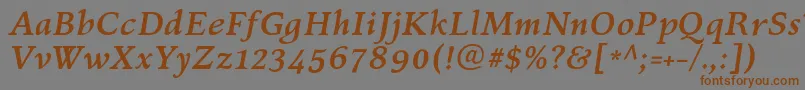 KelvinchBolditalic Font – Brown Fonts on Gray Background
