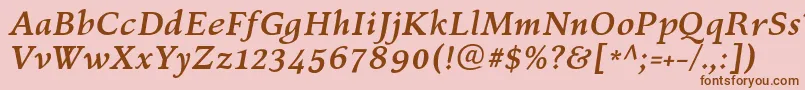 KelvinchBolditalic Font – Brown Fonts on Pink Background