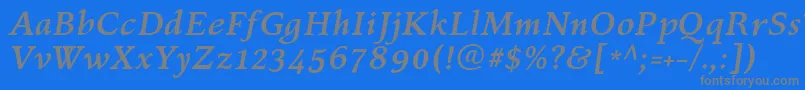 KelvinchBolditalic Font – Gray Fonts on Blue Background