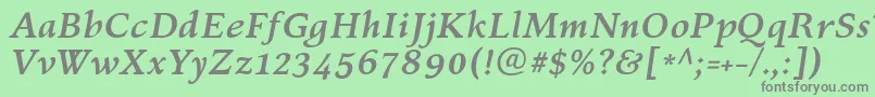 フォントKelvinchBolditalic – 緑の背景に灰色の文字