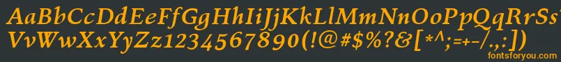KelvinchBolditalic Font – Orange Fonts on Black Background