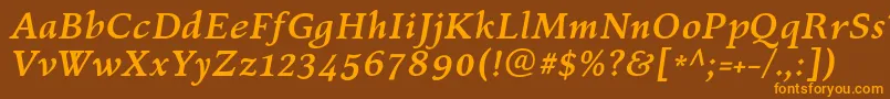 KelvinchBolditalic Font – Orange Fonts on Brown Background