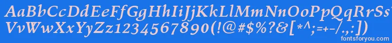 フォントKelvinchBolditalic – ピンクの文字、青い背景