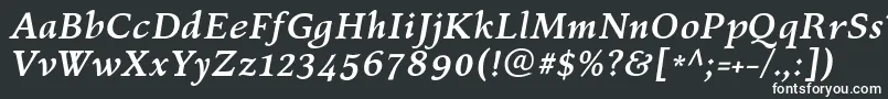 KelvinchBolditalic-fontti – valkoiset fontit mustalla taustalla