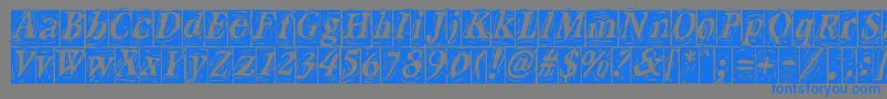 CraftBlackreversed-Schriftart – Blaue Schriften auf grauem Hintergrund