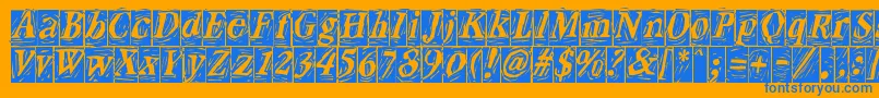 CraftBlackreversed Font – Blue Fonts on Orange Background