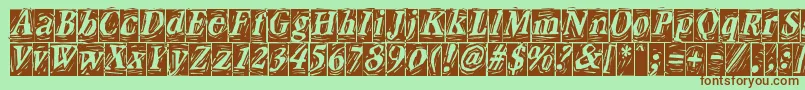 CraftBlackreversed Font – Brown Fonts on Green Background