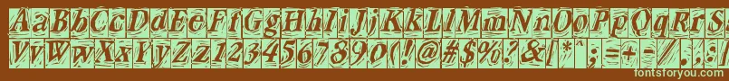 CraftBlackreversed Font – Green Fonts on Brown Background