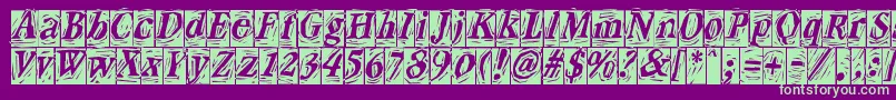 CraftBlackreversed Font – Green Fonts on Purple Background