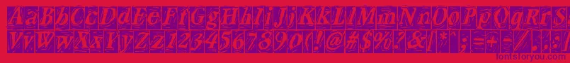 CraftBlackreversed Font – Purple Fonts on Red Background