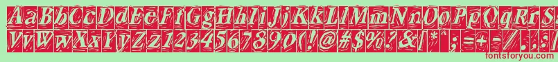 CraftBlackreversed Font – Red Fonts on Green Background