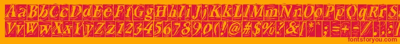 CraftBlackreversed Font – Red Fonts on Orange Background