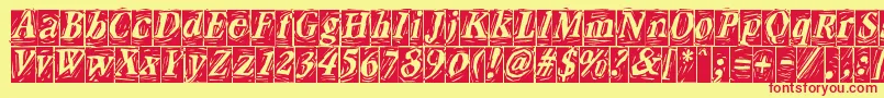 CraftBlackreversed Font – Red Fonts on Yellow Background