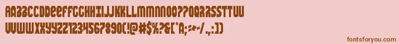 Warnationcond-Schriftart – Braune Schriften auf rosa Hintergrund