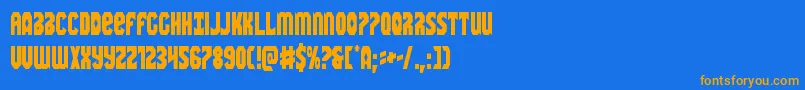 Warnationcond Font – Orange Fonts on Blue Background