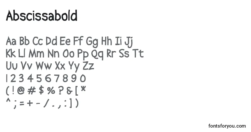 Шрифт Abscissabold – алфавит, цифры, специальные символы