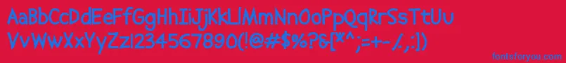 Abscissabold Font – Blue Fonts on Red Background