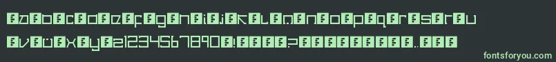 Fonte CancranacancarnacaReduxSerif – fontes verdes em um fundo preto
