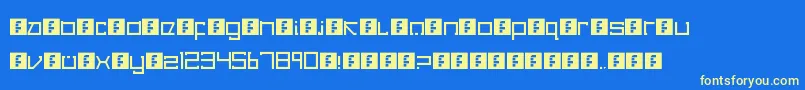 CancranacancarnacaReduxSerif-Schriftart – Gelbe Schriften auf blauem Hintergrund