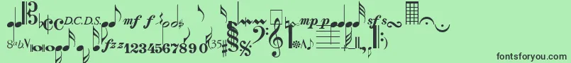 NotesNormal Font – Black Fonts on Green Background