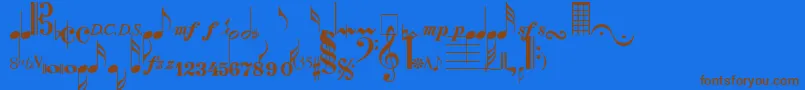 NotesNormal Font – Brown Fonts on Blue Background