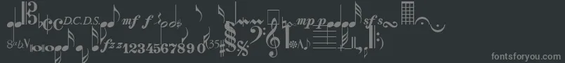 NotesNormal Font – Gray Fonts on Black Background