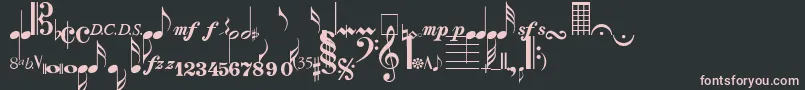 NotesNormal Font – Pink Fonts on Black Background