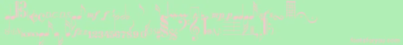 NotesNormal Font – Pink Fonts on Green Background