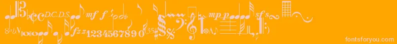 NotesNormal Font – Pink Fonts on Orange Background