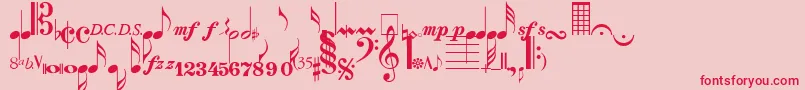 NotesNormal Font – Red Fonts on Pink Background