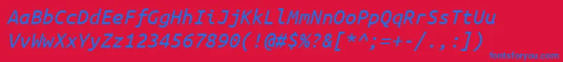 Ubuntumono Italic Font – Blue Fonts on Red Background