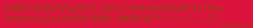 Ubuntumono Italic Font – Brown Fonts on Red Background