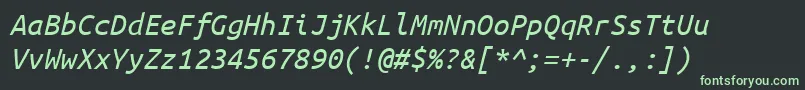 Шрифт Ubuntumono Italic – зелёные шрифты на чёрном фоне