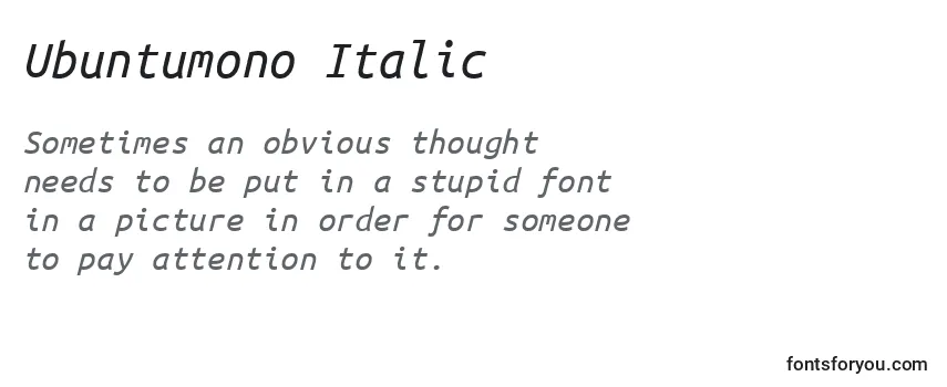 Review of the Ubuntumono Italic Font
