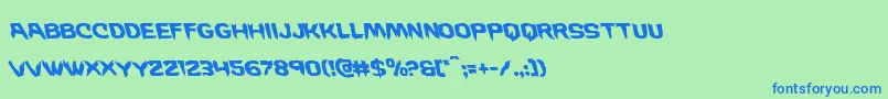 Wickermanleft Font – Blue Fonts on Green Background