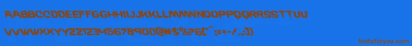 Wickermanleft-Schriftart – Braune Schriften auf blauem Hintergrund