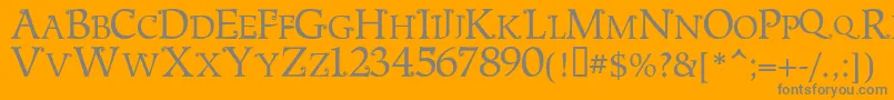 フォントMetshigeNormal – オレンジの背景に灰色の文字