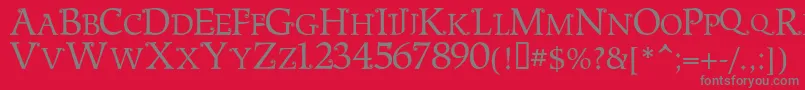 フォントMetshigeNormal – 赤い背景に灰色の文字