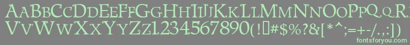 MetshigeNormal Font – Green Fonts on Gray Background