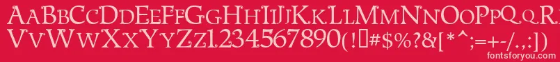 MetshigeNormal Font – Pink Fonts on Red Background