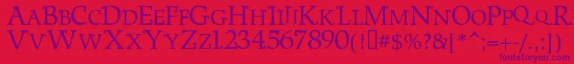 MetshigeNormal-Schriftart – Violette Schriften auf rotem Hintergrund
