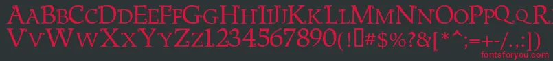 MetshigeNormal Font – Red Fonts on Black Background