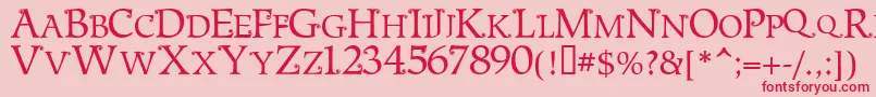 MetshigeNormal Font – Red Fonts on Pink Background