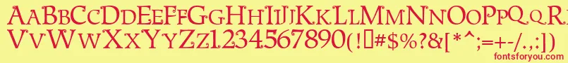 Шрифт MetshigeNormal – красные шрифты на жёлтом фоне