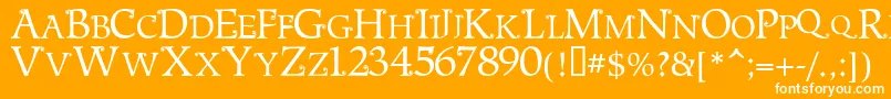 フォントMetshigeNormal – オレンジの背景に白い文字