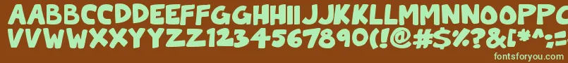 ToonCats Font – Green Fonts on Brown Background