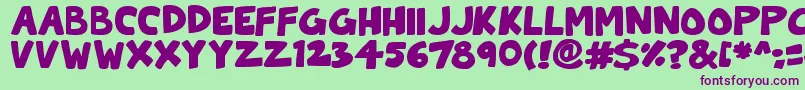 ToonCats Font – Purple Fonts on Green Background