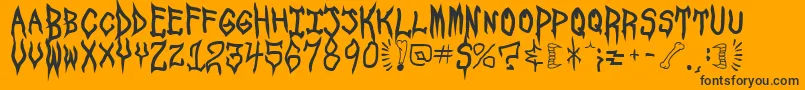 SpookshowUndead Font – Black Fonts on Orange Background
